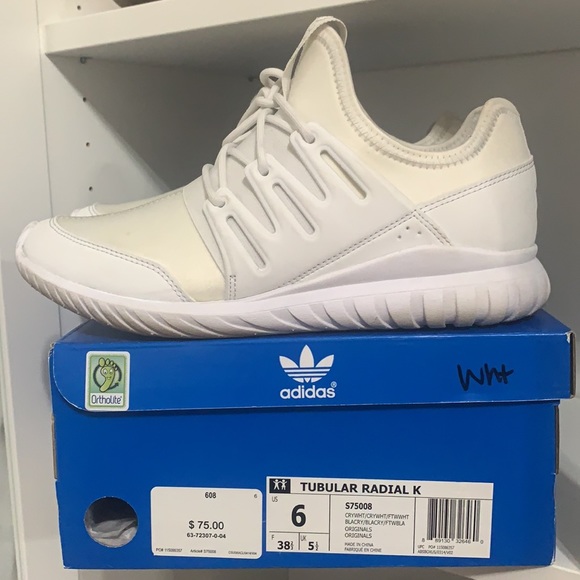 Cream Adidas Tubular Radial All White Radial White Tubular Radial
